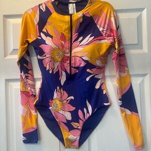 Trina Turk Breeze Floral Long Sleeved Swimsuit